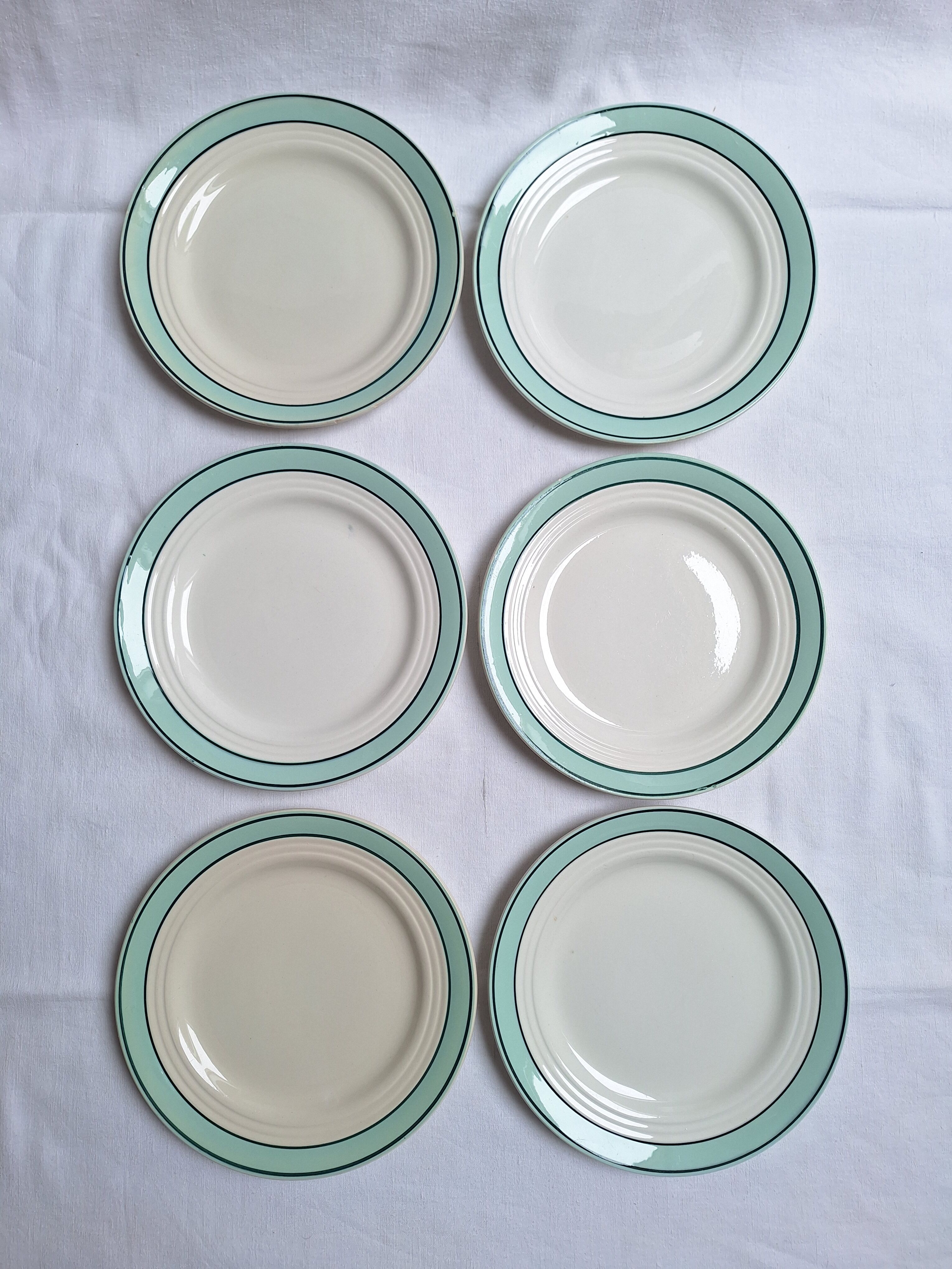 Assiettes plates Céranord - Modèle Amanda vert