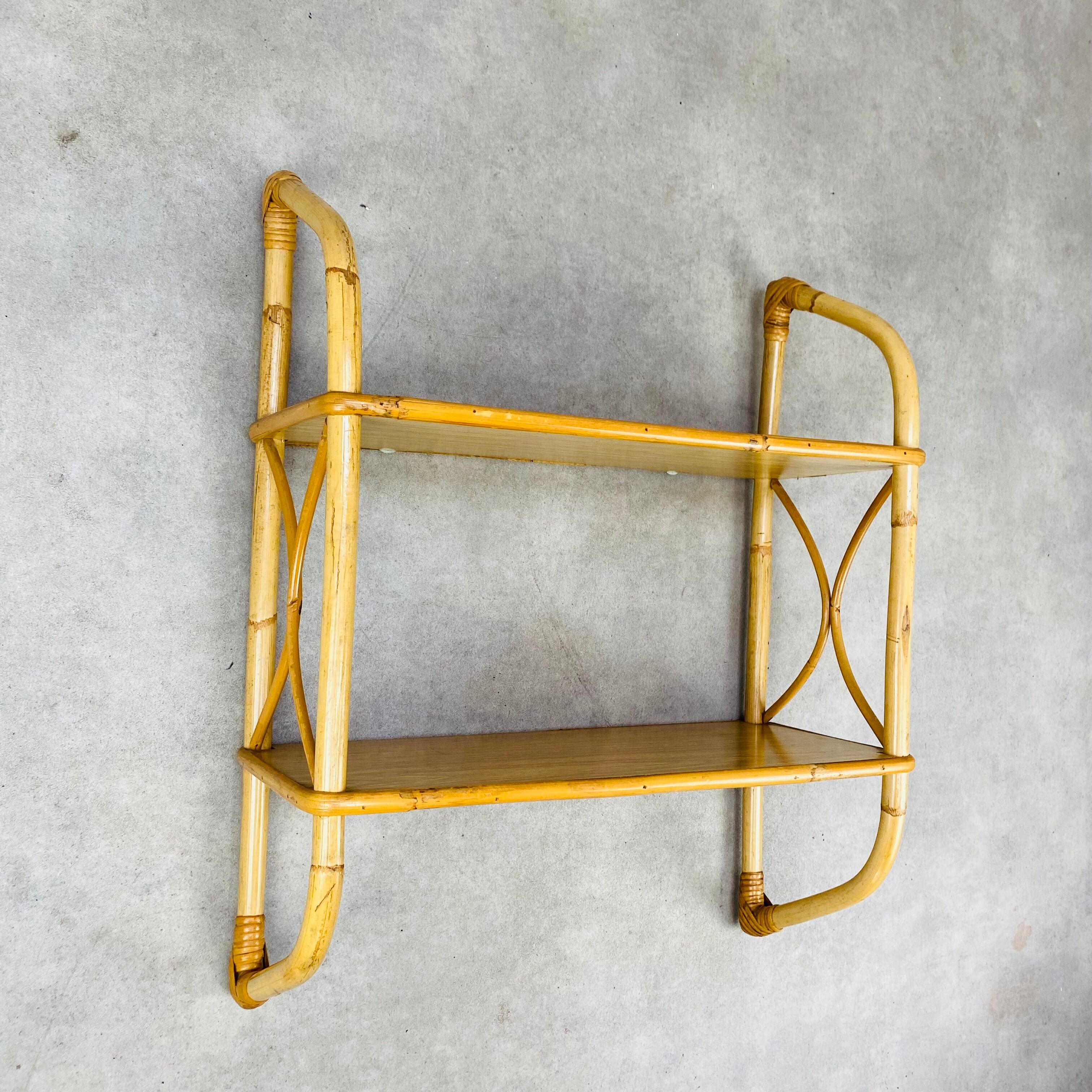 Rattan wall shelf 60s