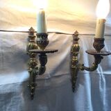 Paire d'applique en bronze 1 lumière