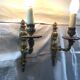 Pair of 1-light bronze wall lamp