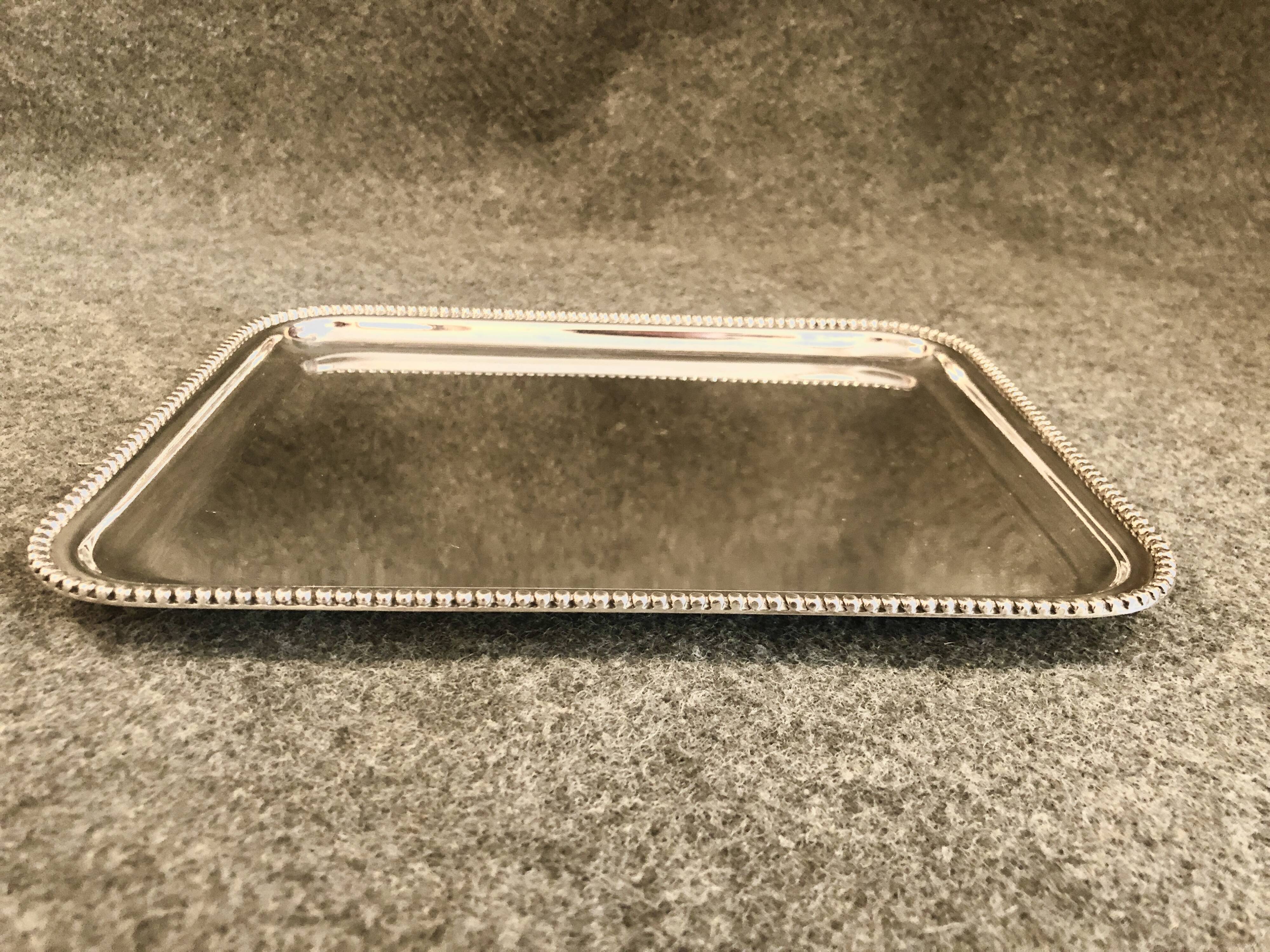 Silver metal tray, late 19th century