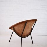 Vintage balloon suede easy chair, 1960s, Hungary