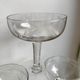Set of 6 depicted Art Deco engraved crystal champagne glasses mismatched 50s