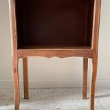 Vintage wood and white bedside table