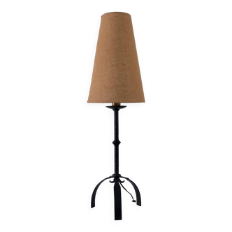 Brutalist wrought iron table lamp | 1970s