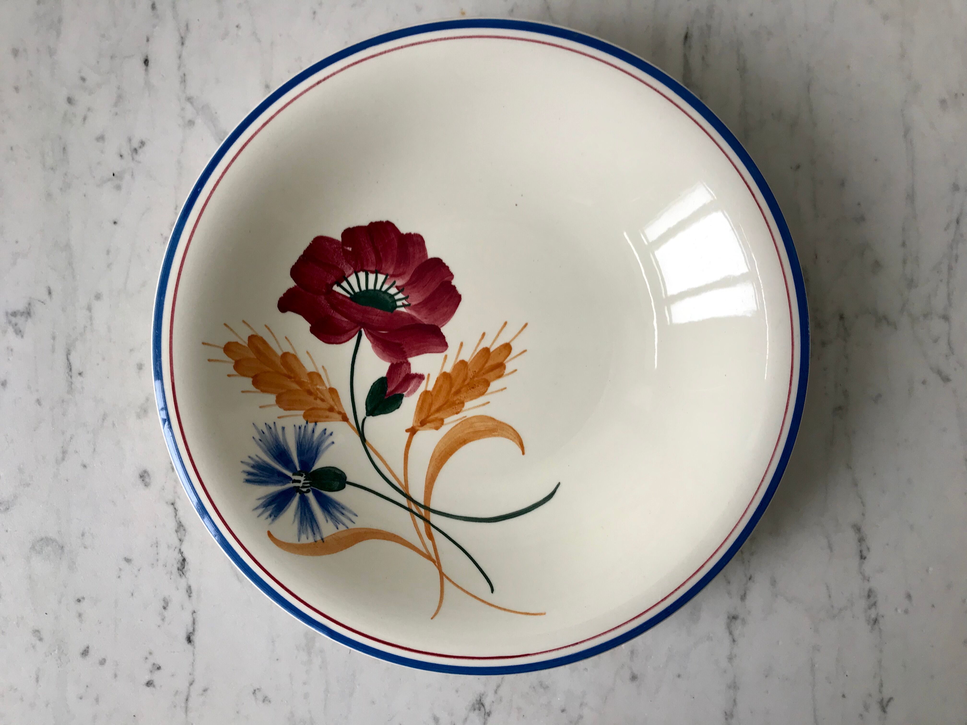 Hollow dish earthenware of Onnaing model Messidor years 30-40