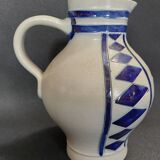 Salt-glazed stoneware jug in cobalt blue, Germany, Westerwald, 20th century.