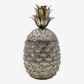 Seau à glace ananas argenté, Mauro Manetti Fonderie d'Arte, Italie années 1970