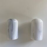 Salt and pepper shaker in Carrara marble, 70s