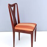 Set of Six Vintage Walnut Dining Chairs, Italy