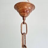 Art Deco pendant light in amber crackled glass, 1920s-30s