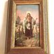 Oil painting on wood The Good Shepherd Christ Late 19th century