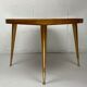 Italian round table with tapered brass leg ends, 1950s