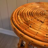 Tabouret rotin vintage 1960