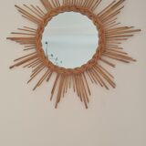 Rattan sun mirror 1960, 55 cm
