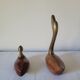 Duck and swan in brass and wood