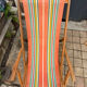 Vintage striped multicoloured deck chair with original patina.