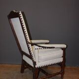 Fauteuil à crémaillère d'époque Louis XIV en noyer