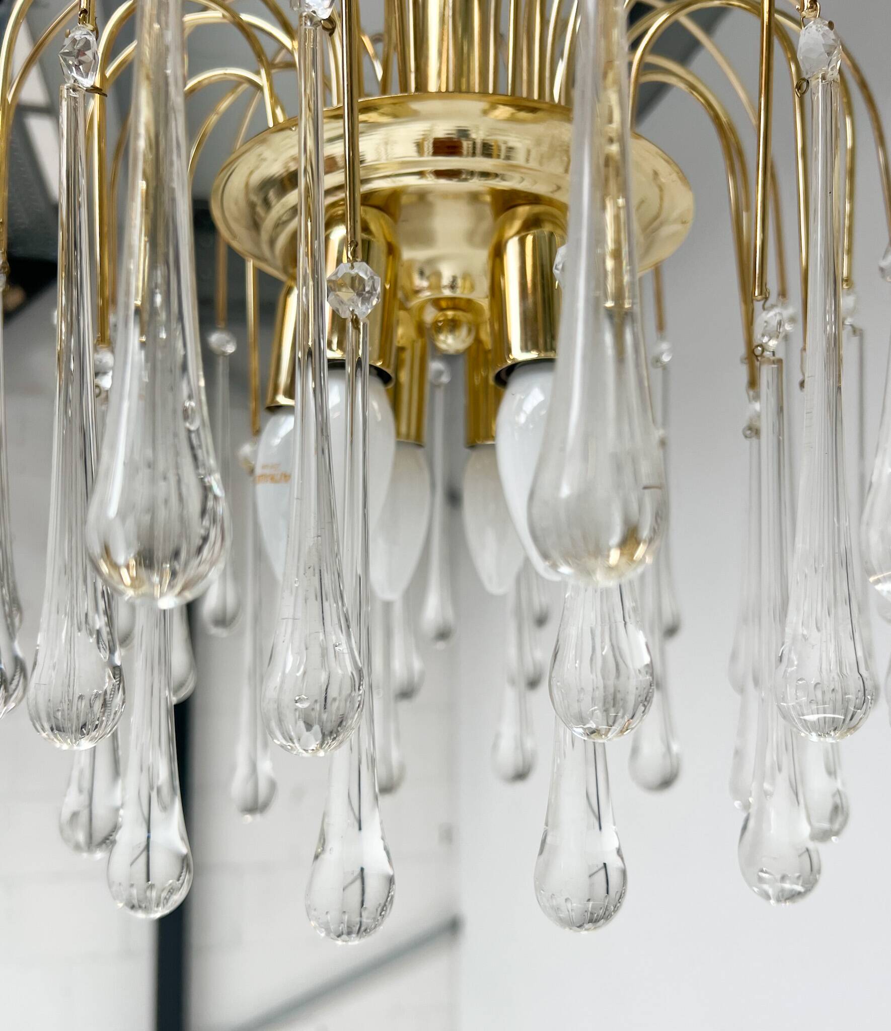 XL waterfall chandelier of Murano glass, 1970s