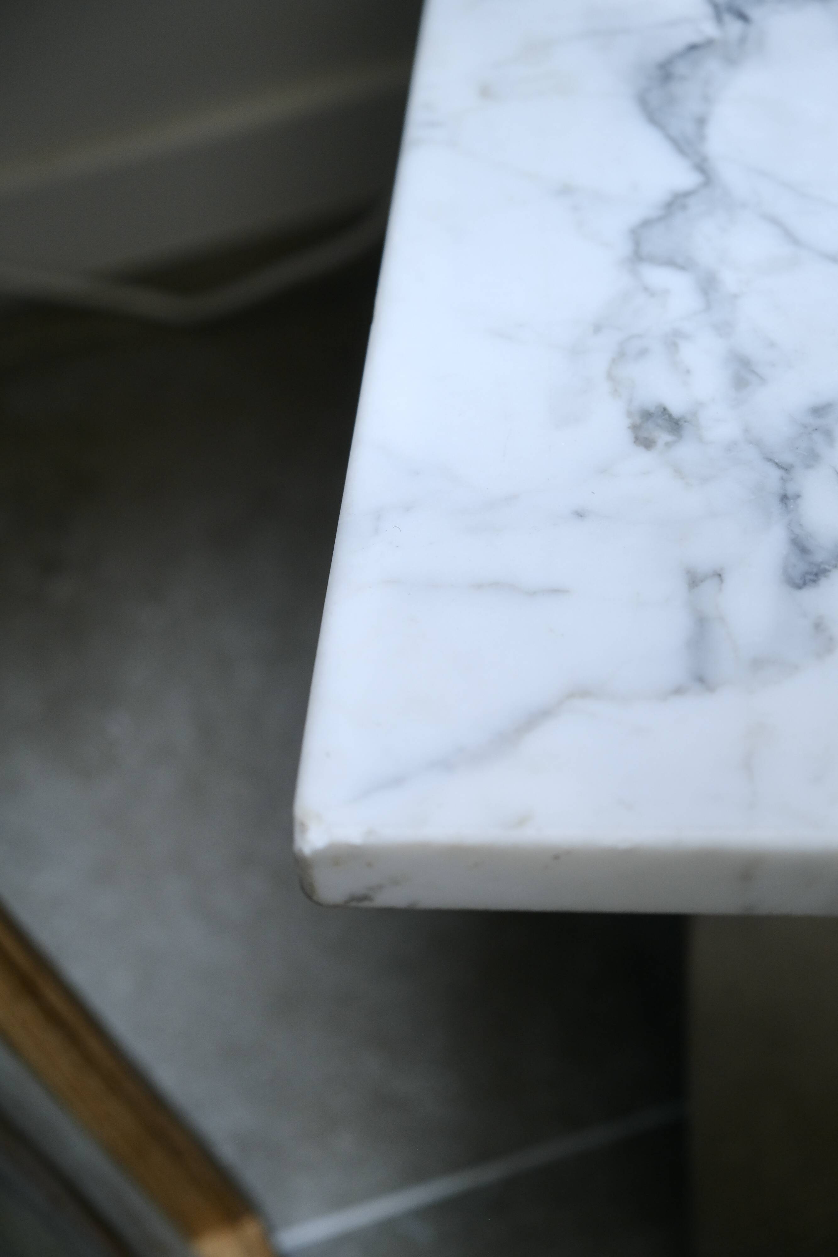 70s marble and aluminum coffee table