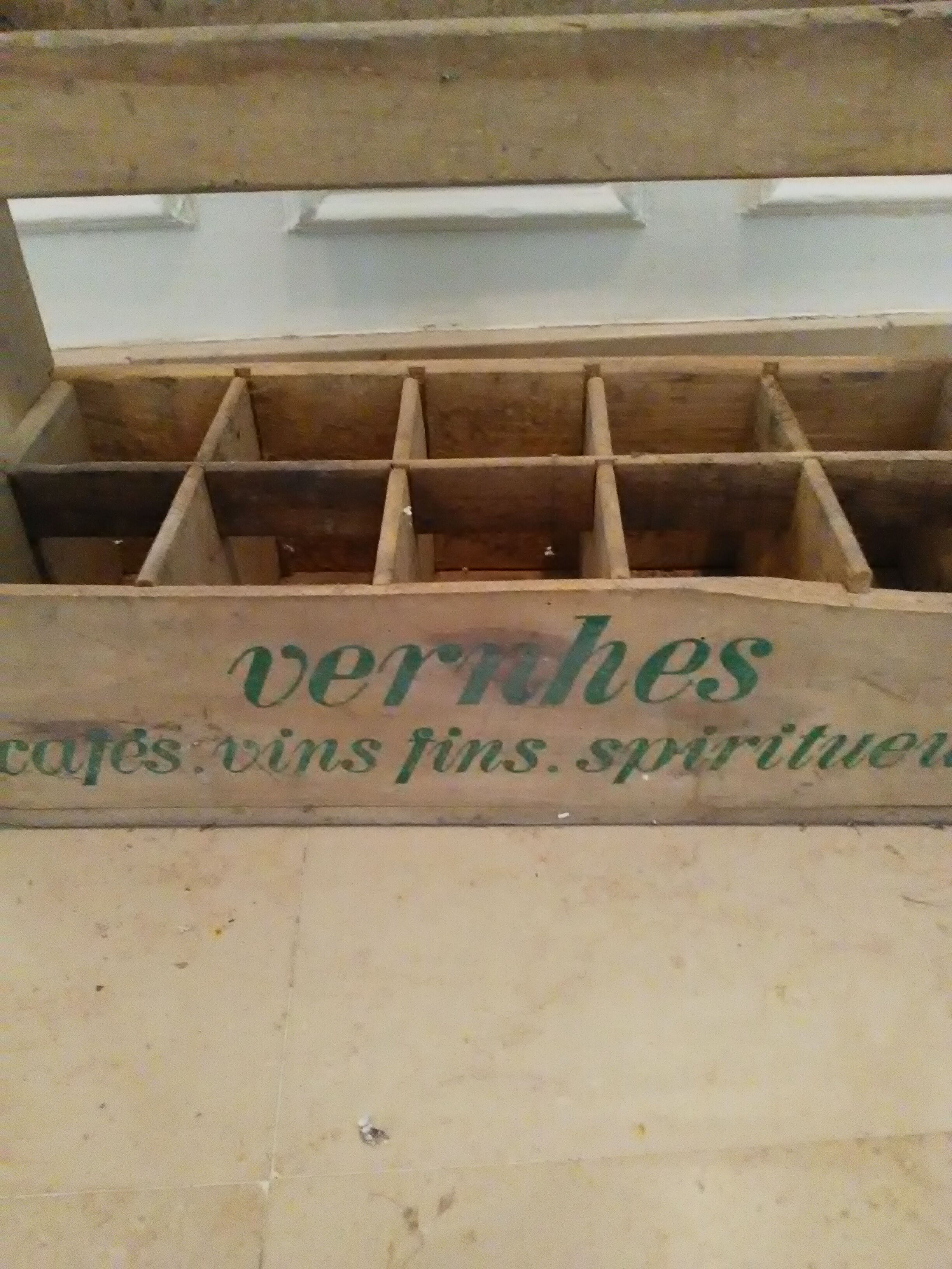 Bottles in wooden box