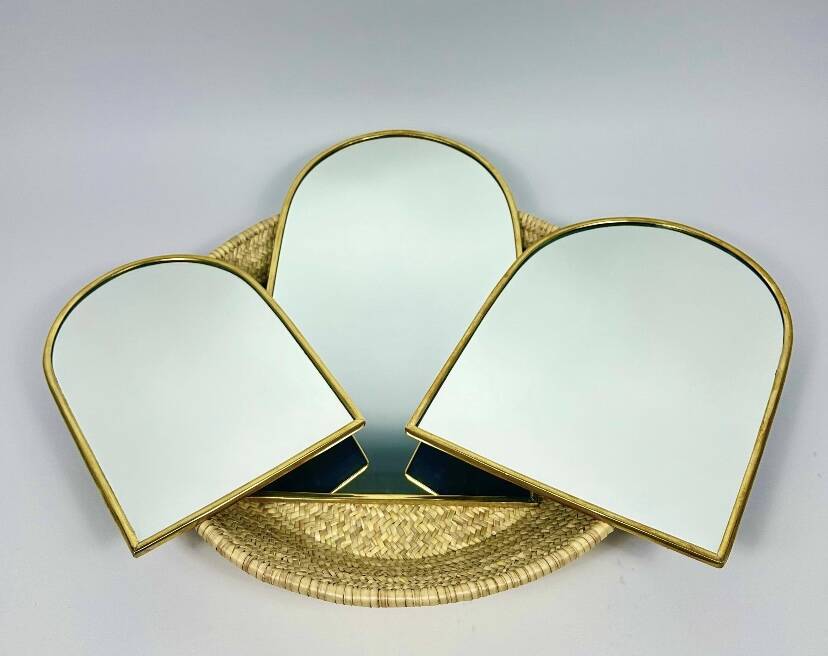 Miroir arche en laiton doré - Miroir marocain fait main, miroir mural arche