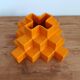 Pyramid vase in orange ceramic by Makio Hasuike for Gabbianelli, 1970