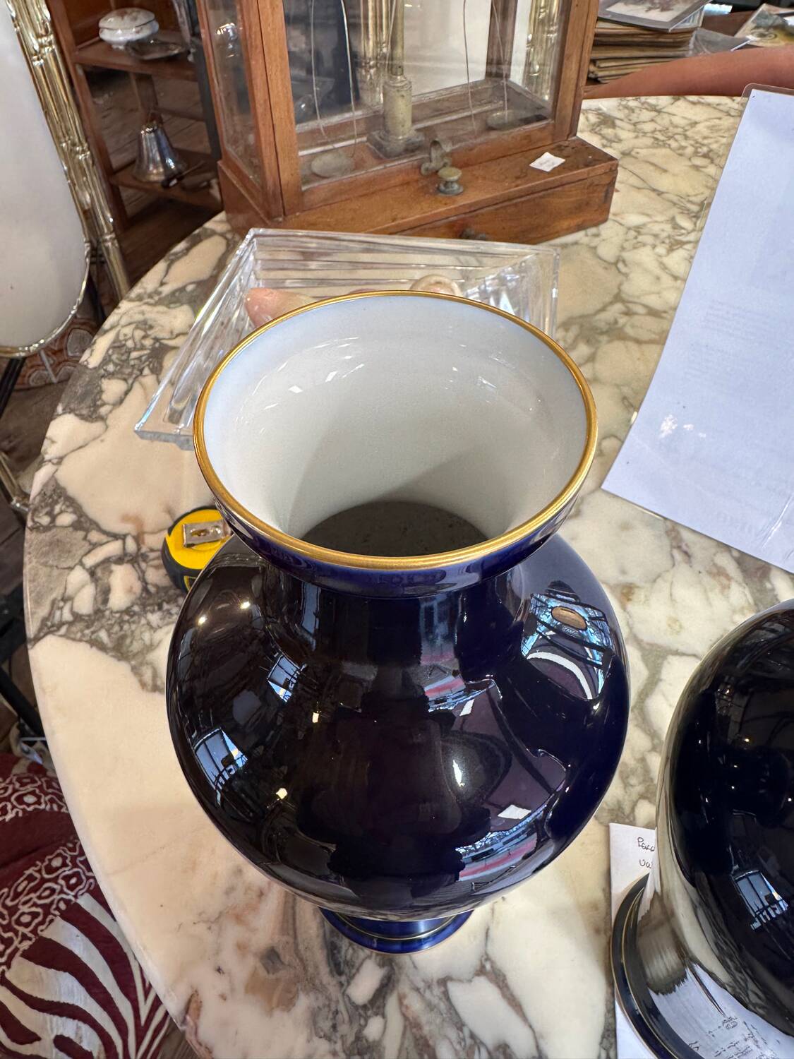 Pair of Sèvres blue vases