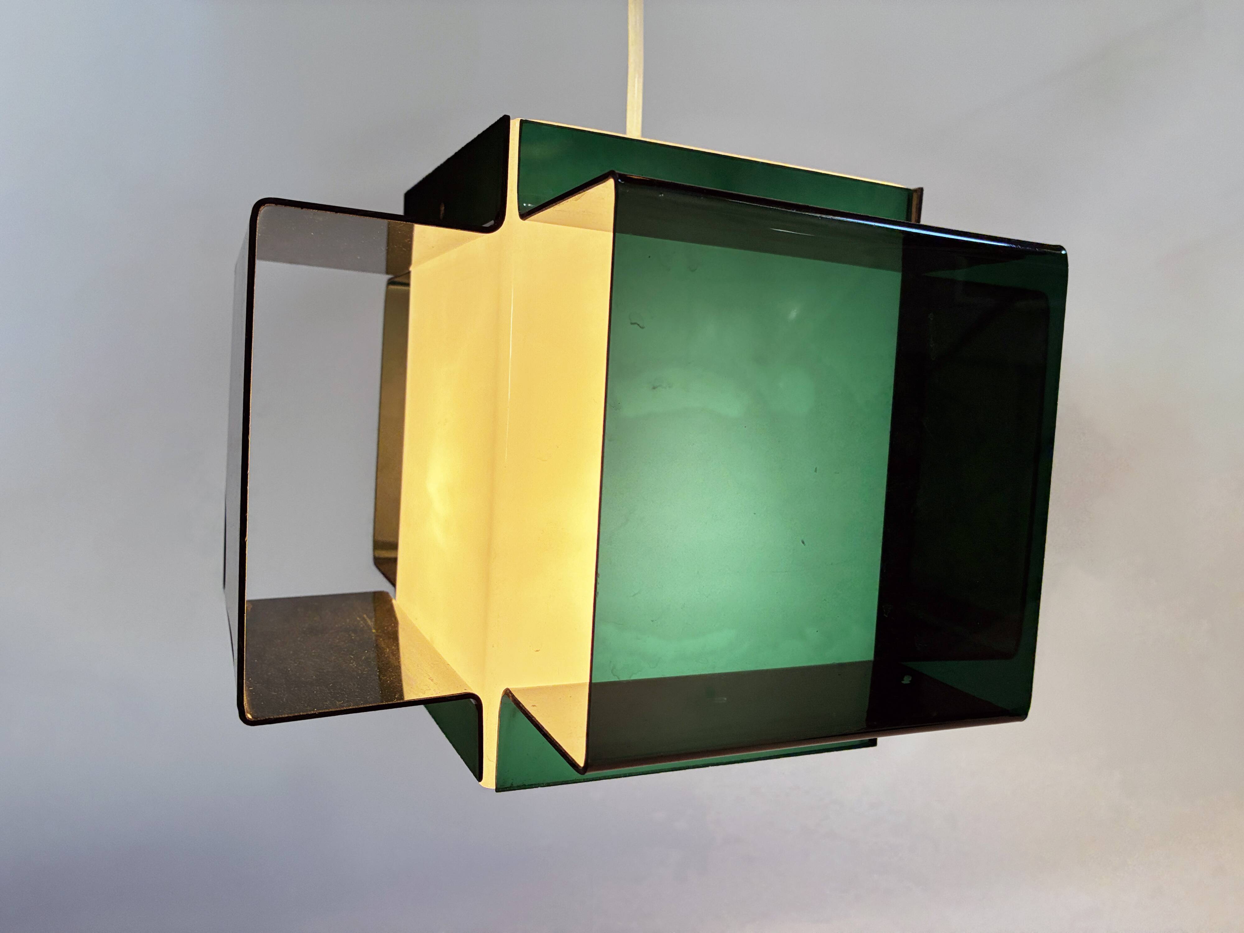 Vintage Pendant • Two-Coloured Acrylic • 1970