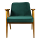 366 Lounge Chair in Green Velvet by Józef Chierowski, 1970s