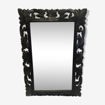 Mirror in black wood 67x100cm