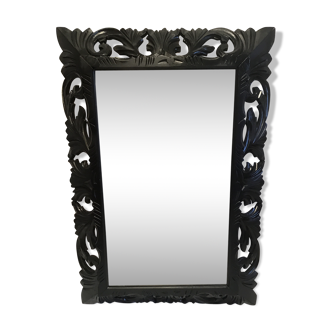 Mirror in black wood 67x100cm