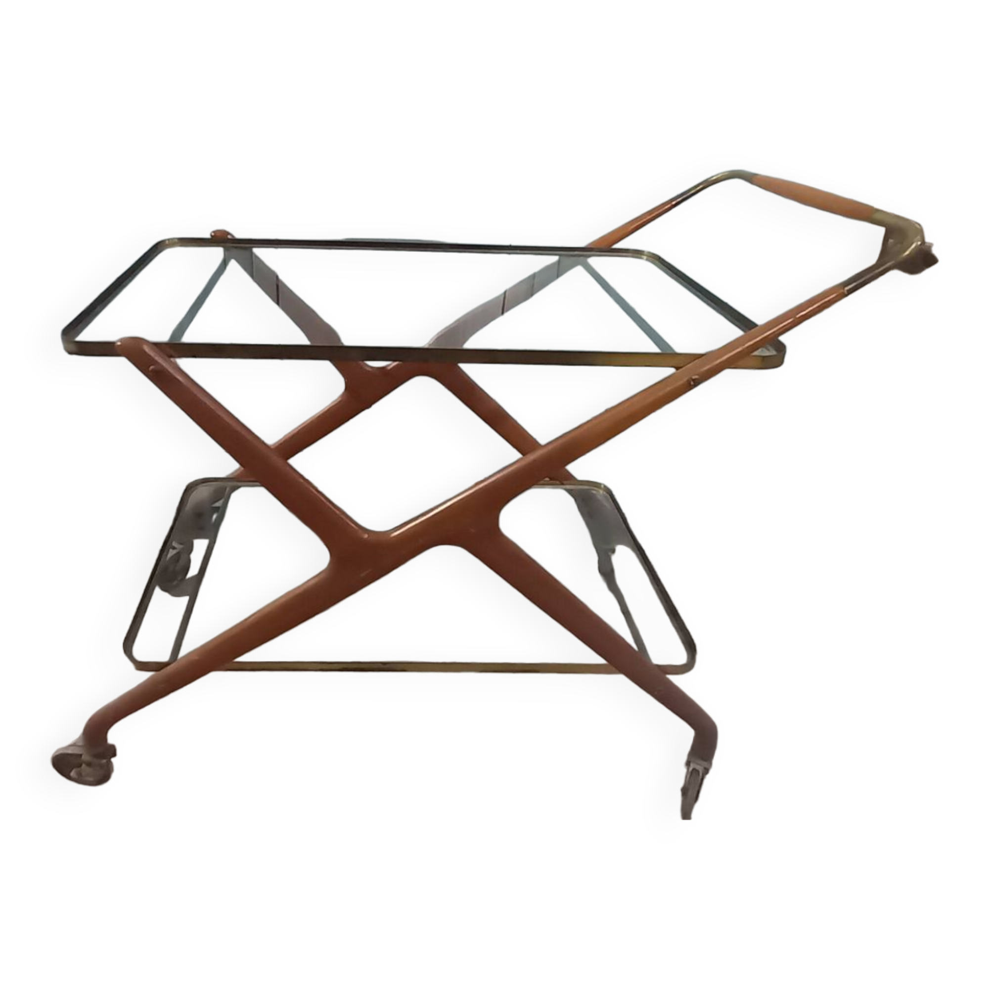 Wooden and metal cart from the 1950s