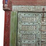 Porte indienne ancienne en vieux teck pièce et patine d'origine