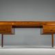 Danish executive desk in rosewood with black leather inlay from Søren Willadsen Møbelfabrik, 1960s