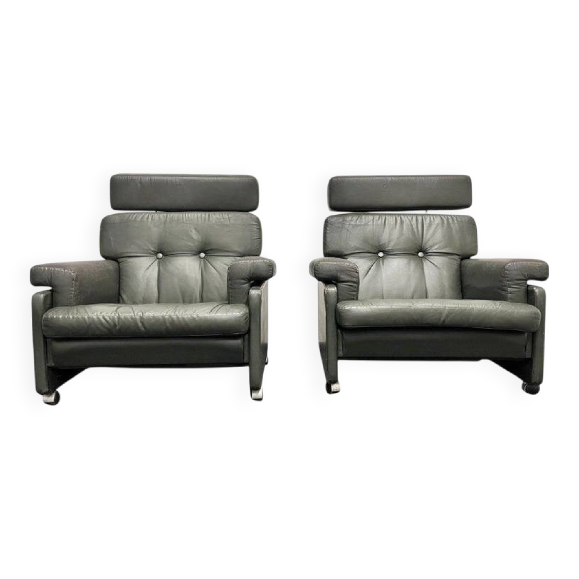 Design Mid-Century leatherette Armchairs by Arch. Spicka, around 1970s