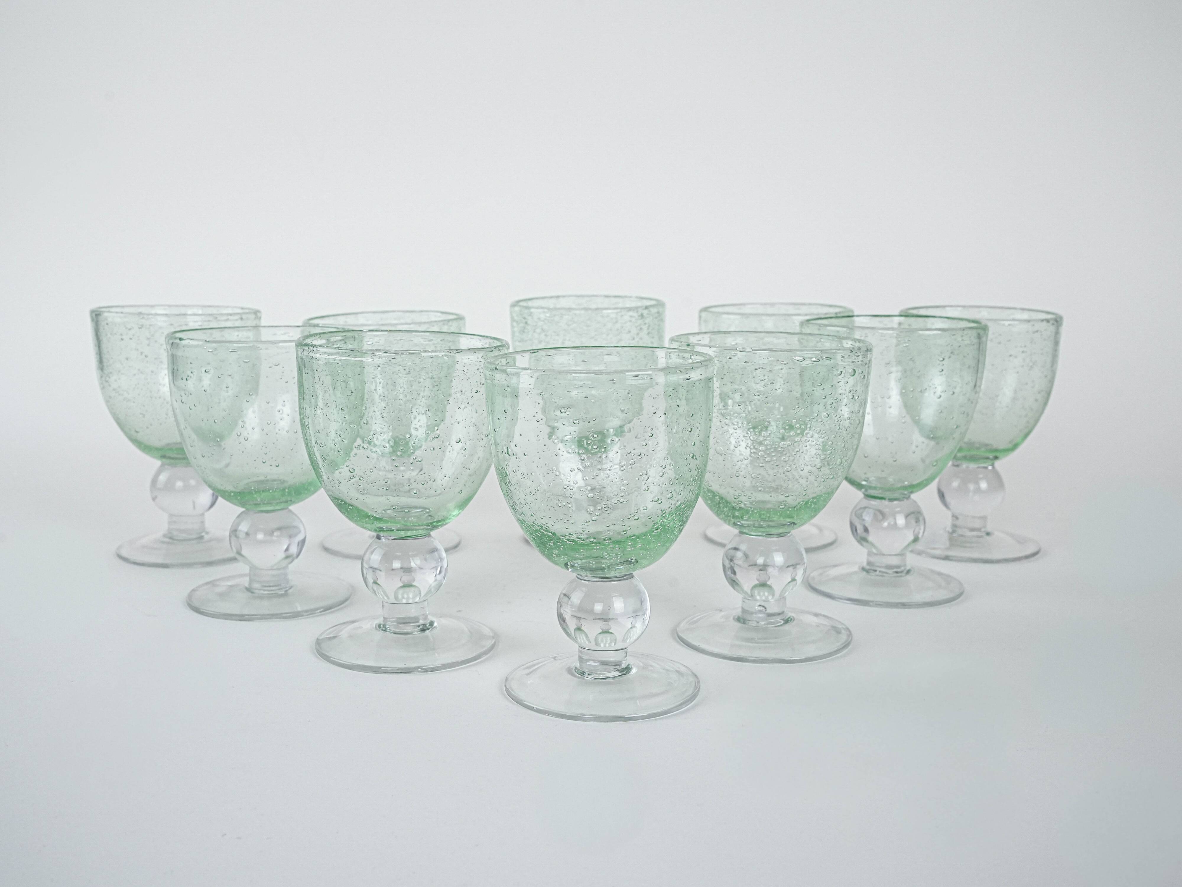 Set of bubble champagne glasses, Italian design, 1970s, production: Italy