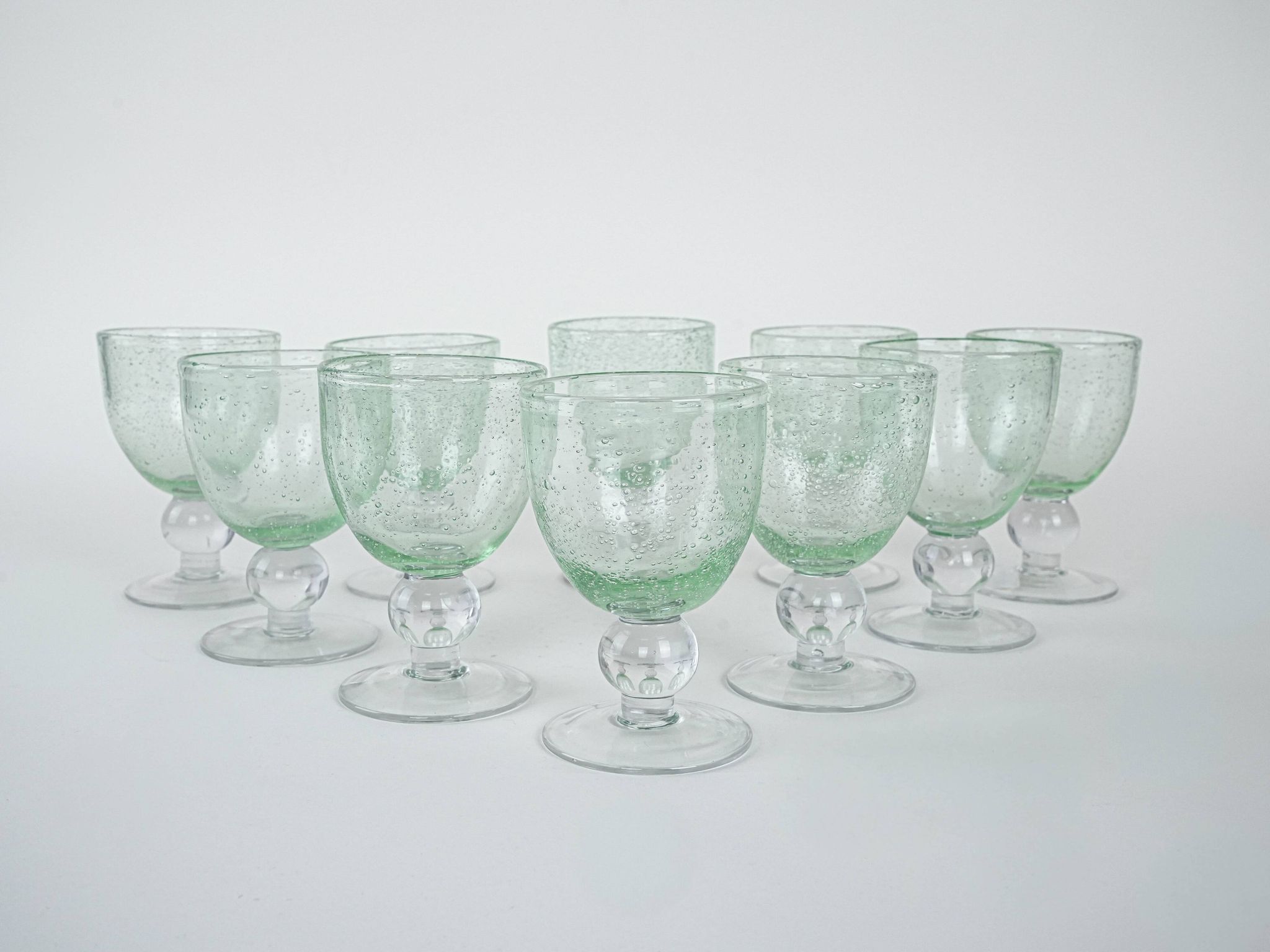 Set of bubble champagne glasses, Italian design, 1970s, production: Italy