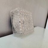 Vintage square glass ceiling lamp, 70s