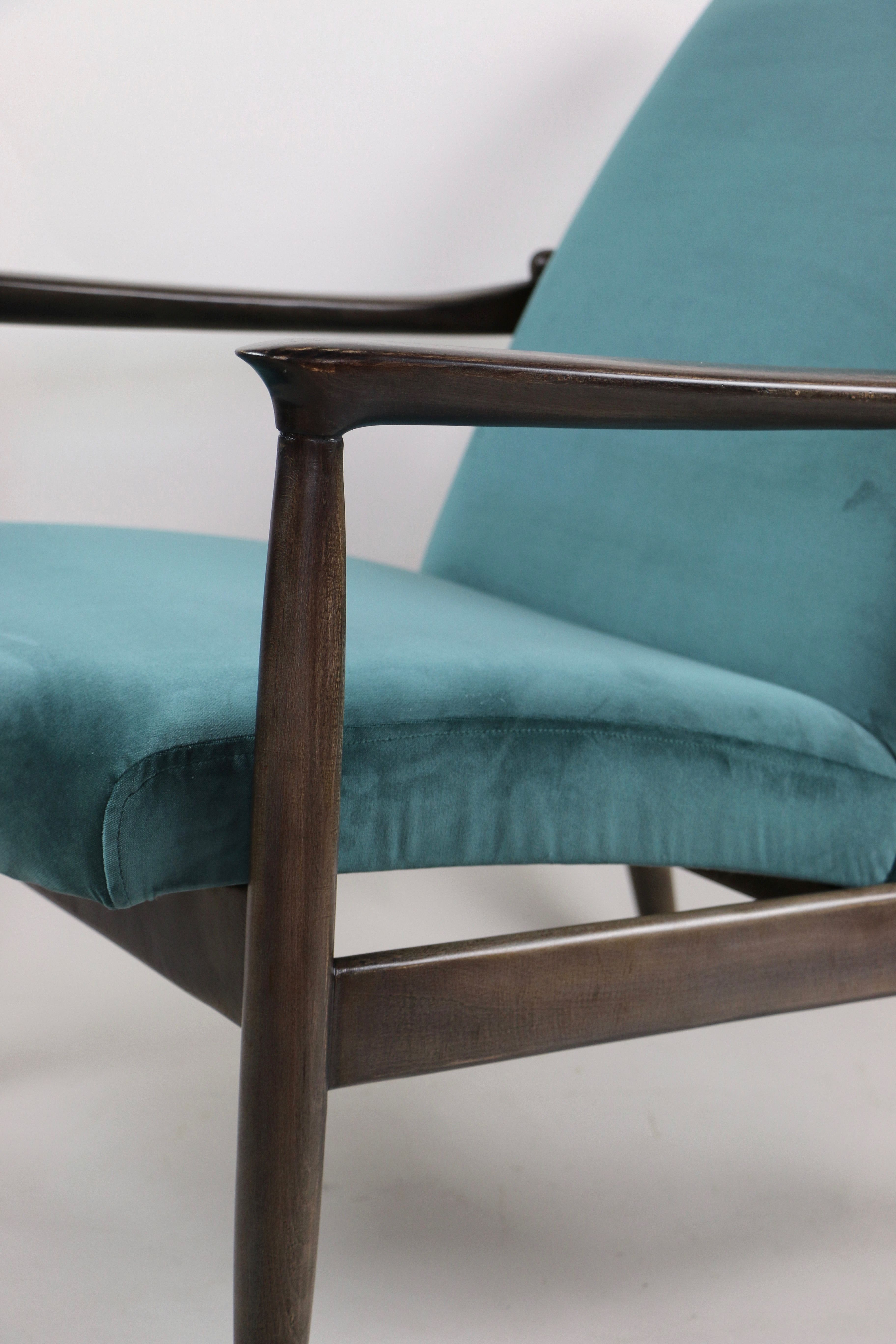 Fauteuil en velours vintage par Edmund Homa années 1970
