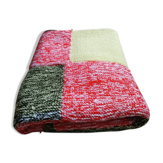 Plaid patchwork hand-knitted