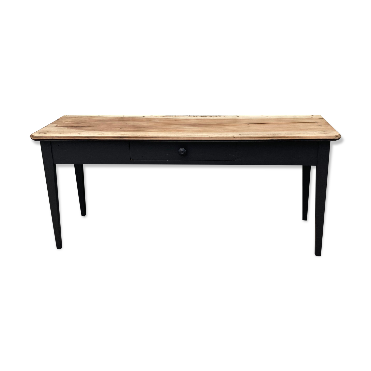 Console natural tray black footing