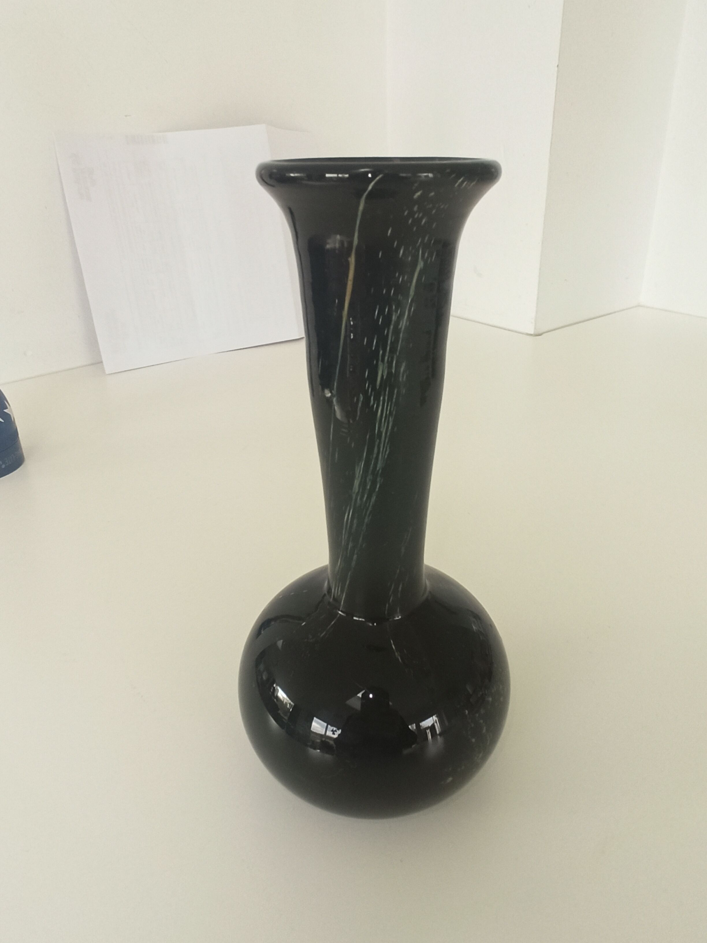 Iridescent black vase signed by the Phoenician Malta
