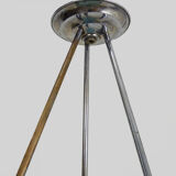 Old degue chandelier, suspension basin art deco 1 fire, in blue glass paste. signed degué