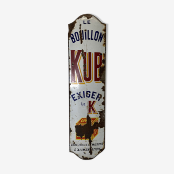 Enamelled advertising plaque "Bouillon KUB"