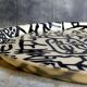 Vintage fiberglass tray with graphic patterns