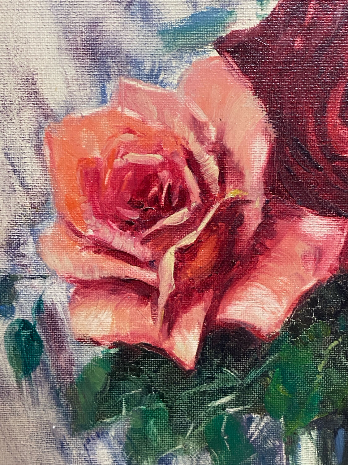 Oil on canvas, still life, F. Rembert