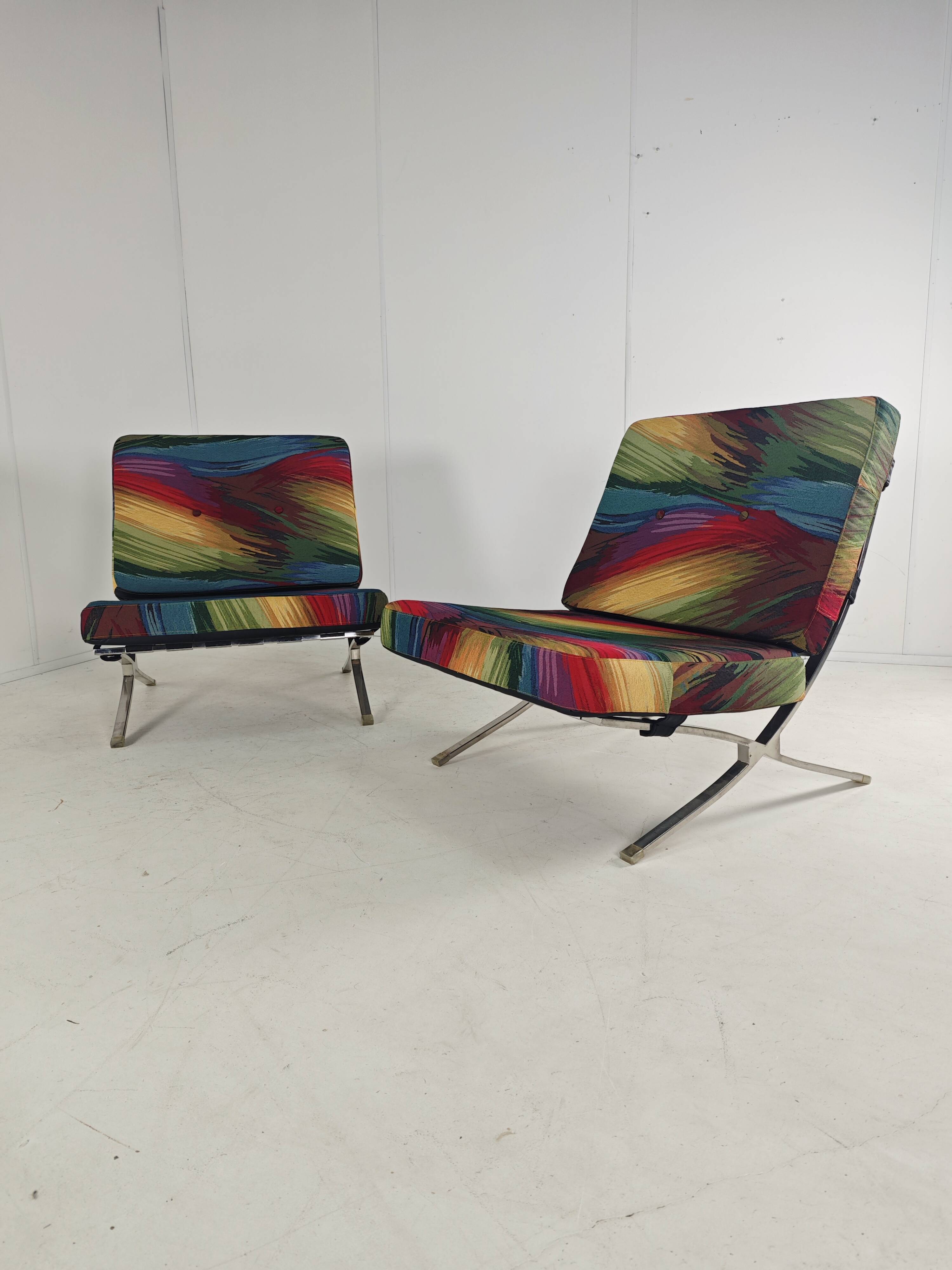 Unique Colourful Armchair Inspired by Barcelona Chair - set of 2