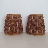 Pair of bamboo wall light