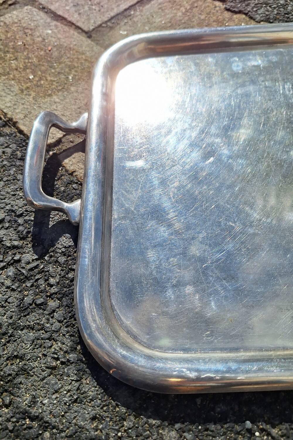 Silver-plated metal tray, US Navy